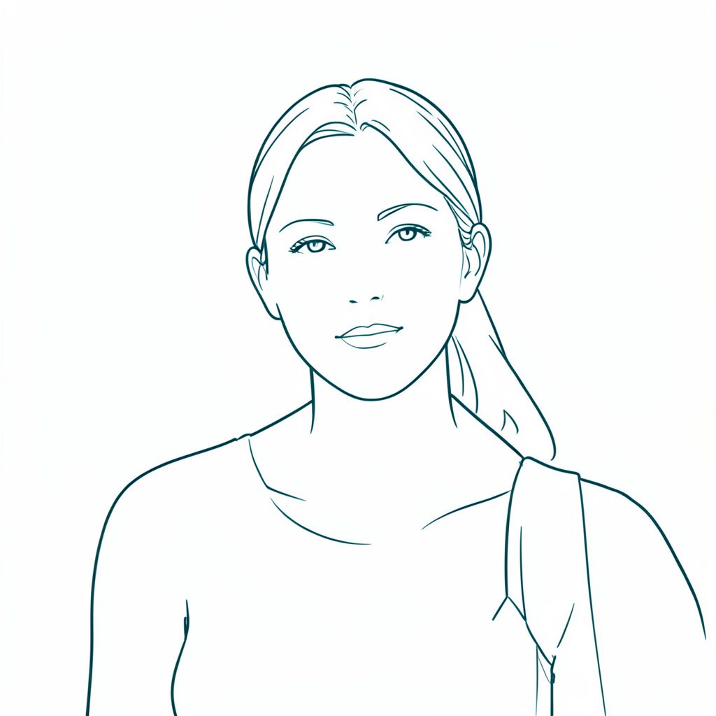 Minimal line drawing of rounded Erika sunglasses with soft keyhole bridge, blush and warm beige tones, gentle modern mood